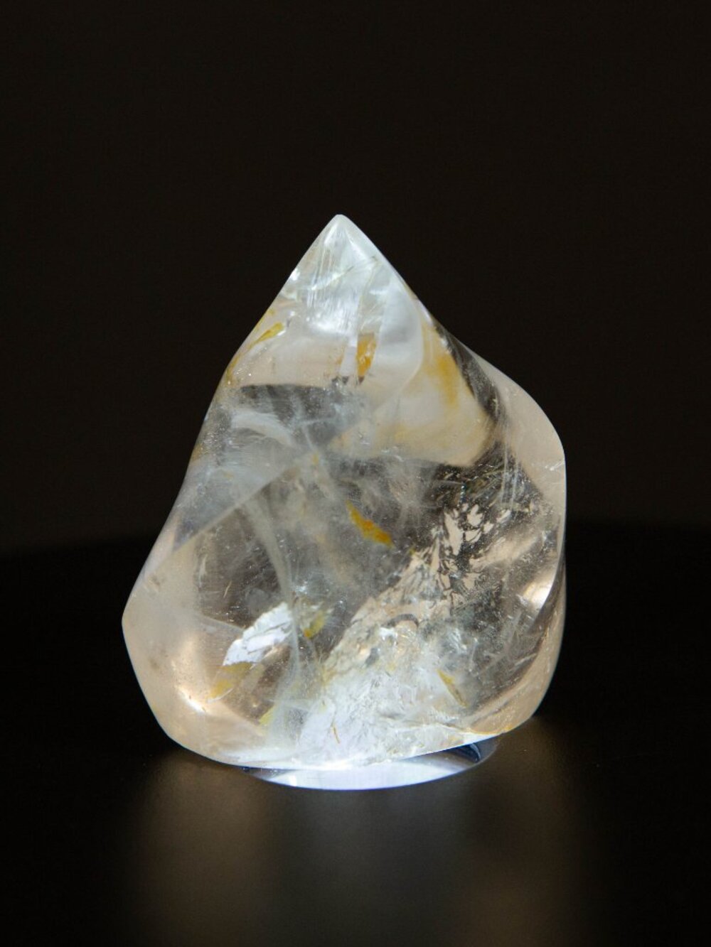 AA+ Clear Quartz Flame Crystal Rainbow & Golden Healer Inclusions 2.5” - Picture 11 of 16